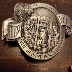 Mens pewter belt buckle Nappa Valley Winery